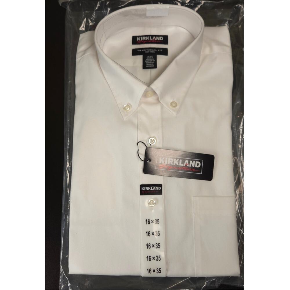 Traditional Fit No-Iron White Dress Shirt sz. 16 or L New in Package